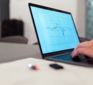 Close up of a laptop showing a graph