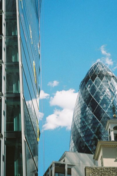 London skyline showing the Gherkin building